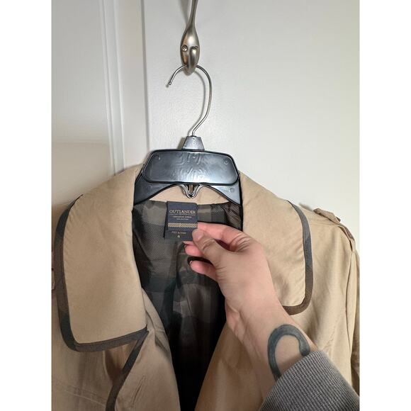 Torrid Outlander Belted Trench Coat Khaki Tartan Plaid Lining Plus Size 4X New - Picture 5 of 5